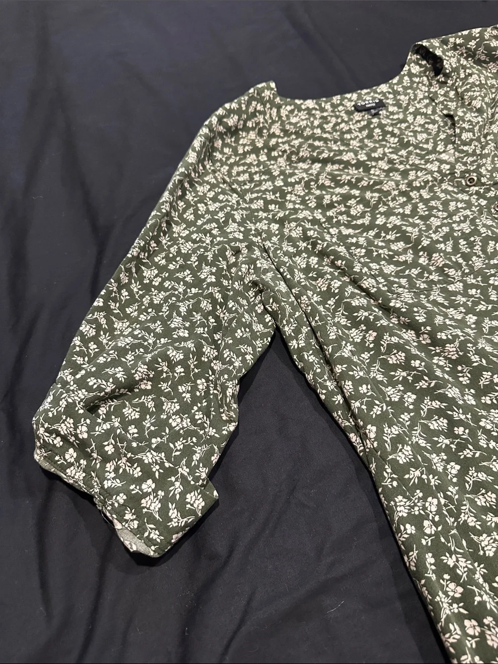 torrid Olive Green Floral Button-Front Harper Blouse